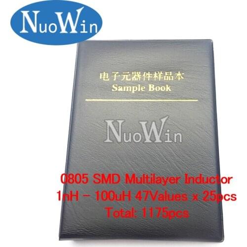 0805 SMD Multilayer Inductor Sample Book 1nH~100uH 47Values x25pcs=1175pcs Assorted Kit