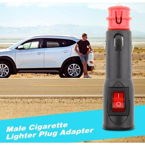 1 Pcs 12V Male Car Cigarette Lighter Socket Plug Motorcycle Socket Power Charger Adapter Connector For 12 Volt Electronic Device