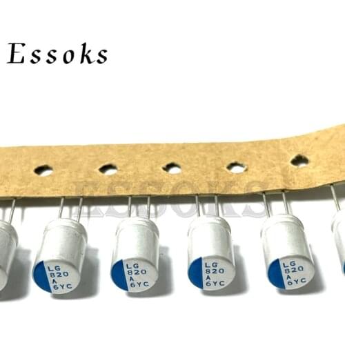 10pcs 10V 820uF 8X11 8X12 mm Super Low ESR 10V820uF For Motherboard Solid Capacitor Capacitors