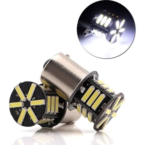 10Pcs 1156 BA15S P21W S25 1459 21 LED 7020 SMD Canbus Car Styling Front Turn Signal Lamp Daytime Running Backup Lights White