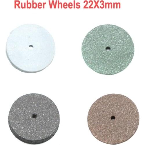 100PCS Assorted Dental Lab Polishing Wheels Rubber Polishers - 4 colors diameter 22mm thickness 3mm