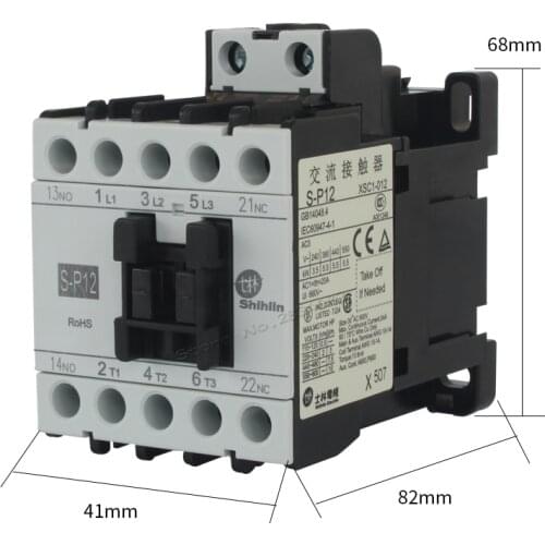 12A Ui660V AC Contactor AC24V 380V 220V 110V Coil Voltage 4NO S-P12 12A XSC1-012 Shihlin Electric Contactors