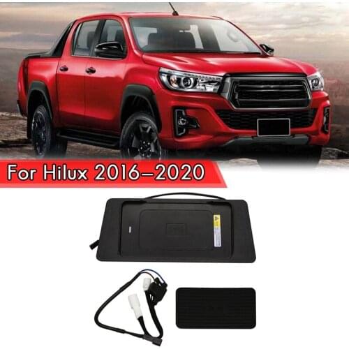 15W Car Qi Wireless Charger Fast Phone Charger Charging Plate Accessories for Hilux 2016-2020 for iPhone