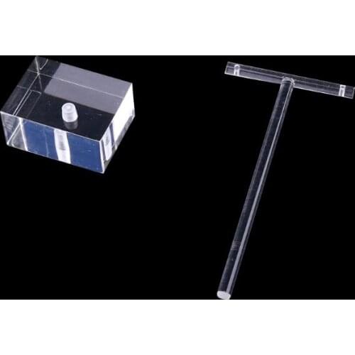 Earrings Jewelry Display T Bar Stand Holder Rack Organic Glass 2Pcs