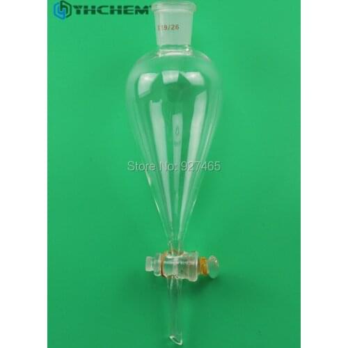 250ml,19/26 Glass Pyriform Separatory Funnel,glass Stopcock,Pear Shape,Lab glass ware