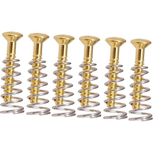 Tooyful 6 Sets Single Coil Pickups Head Mounting Height Screws Springs for Electric Guitar