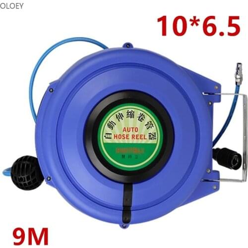 9M Automatic Retractable Reel Telescopic Drum Hose PU10*6.5 OD 10MM ID 6.5MM Automotive Air Hose Reel Pneumatic Hose PU Tube