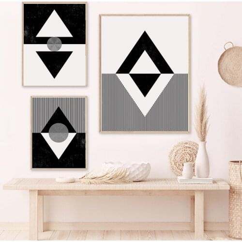 Abstract Geometric Canvas Painting Black and White Nordic Posters Prints Wall Art Picture for Living Room Decor