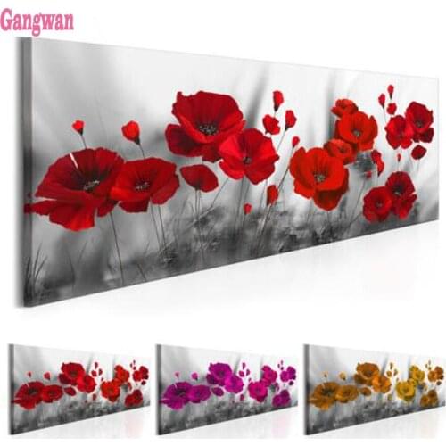 Large 5d diy Diamond painting,diamond red poppy flower picture Diamond Embroidery full round square rhinestone mosaic decoration