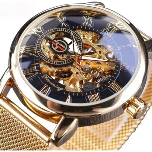 New Causal Sport Men Mechanical Wristwatches Stainless Steel Band Watches Mens With Luminous Pointers Relogio Masculino
