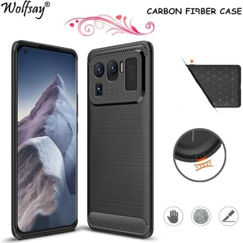 Carbon Fiber Cover For Xiaomi Mi 11 Ultra Case Bumper Rubber Silicone Back Case For Xiaomi Mi 11 Ultra Case For Xiaomi 11 Ultra