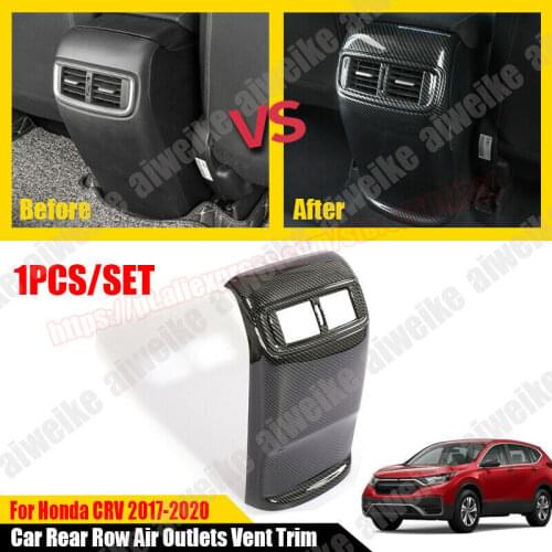 For Honda CRV CR-V 2017 2018 2019 2020 2021 ABS Carbon Fiber Car Rear Row Air Outlets Vent Trim
