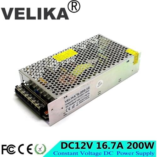 Best quality 200W 16.7A 12V AC to DC SMPS Single Output Switching power supply for CCTV camera LED Strip light 3D Printer