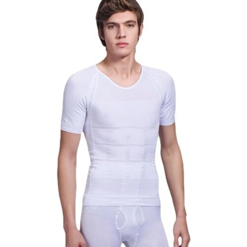 Mens Slimming T-shirt Body Shaper Tummy Shaper Undershirts Lift Corset Shirt Fat Burn Posture Correct Belly Slimming Underwear
