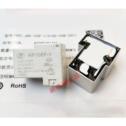 2pcs New Original HF105F-1-012D-1HS -1HSF 4PIN 12VDC 30A relay T90 Parts