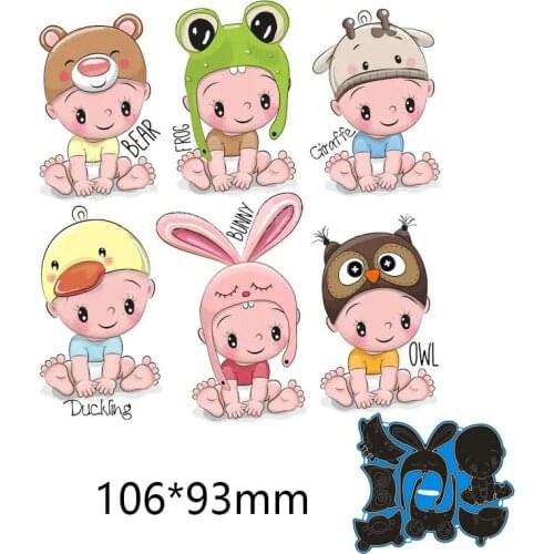 New Metal Cutting Cute Baby Dress Up Stencils For DIY Scrapbooking Paper Cards Craft Making Craft Decoration 10.6*9.3mm