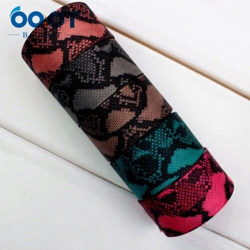 OOOT BAORJCT 174084,25mm Serpentine Printed grosgrain ribbon,DIY handmade,Wedding decoration materials,headdress accessories