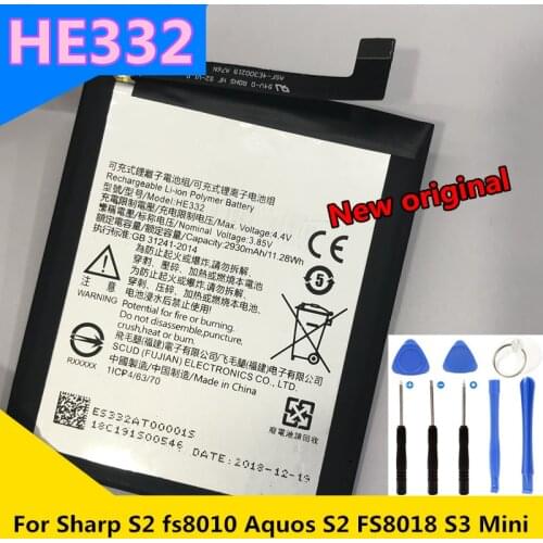Original New HE332 2950mAh Battery For SHARP S2 fs8010 AQUOS s2 8016 8018 S3mini s3 mini Mobile Phone Batteries High Quality