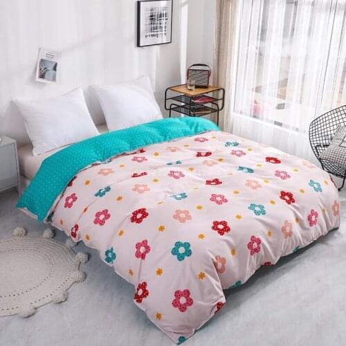Flowers Printed Modern Simple Style Duvet Cover with Zipper Plaid Stripes Wave Point Quilt Cover Comforter Cover Home Textile