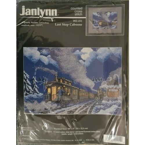 Popular Embroidery The Last Train Counted Cross Stitch Christmas Patterns with 100% Cotton Floss & Free Shipping for Wall Decor