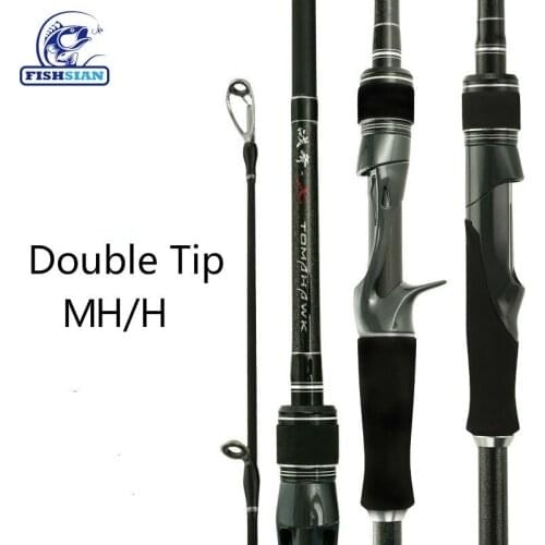 Strong Fishing Rod Double Tip Mh/h For Big Fish High Carbon Spinning Casting Rod Canne A Peche Carbonne Jigging Peche En Mer