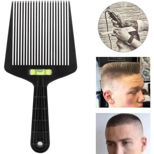 Pro Flat Top Comb With Liquid Balance Short Hair Trimming Cutting Dyeing Styling Tool Barber Hair Cutting Anti-slide Handle Comb