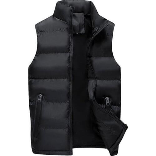 Down cotton vest mens autumn and winter casual mens jacket thickening trend winter large size waistcoat vest vest custom