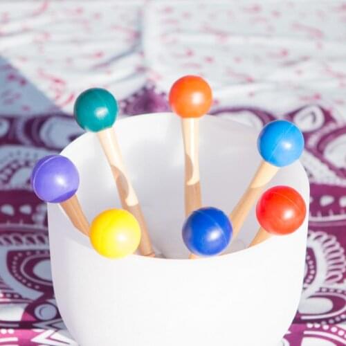 7 pcs Rubber Striker Rubber Mallet Red orange yellow green blue indigo for Playing Crystal Singing Bowl