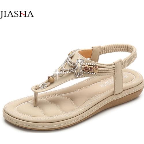 Shoes woman flats sandals 2021 new fashion crystall beach sandals women shoes clip toe outdoor comfortable summer sandal