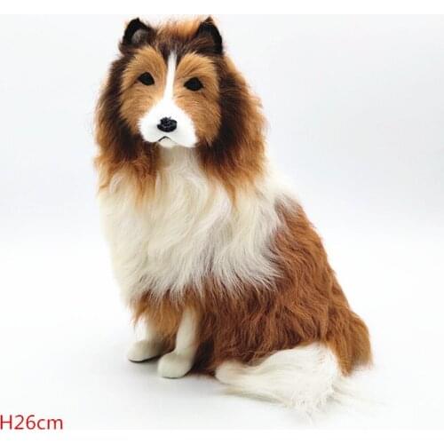Cute real life squating dog model plastic&furs simulation shepherd dog doll gift about 26x20cm xf2743
