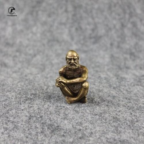 Pure Copper Dharma Buddha Statue Home Decor Brass Bodhi Ancestor Sculpture Vintage Living Room Office Desk Decoration Ornaments