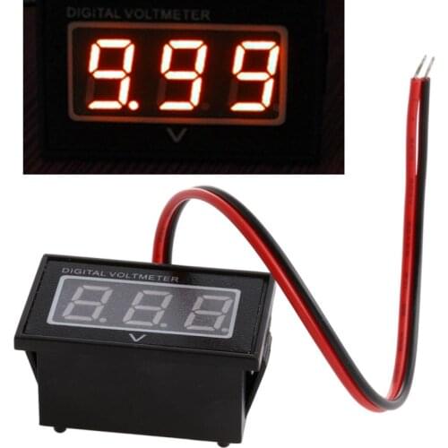 Waterproof Battery Meter DC 2.7-30V Auto Car Gauge LED Green Digital Voltmeter 1XCF