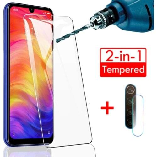 2-in-1 Camera lens Safety glass for xiomi redmi note7 8pro Note8T 8 t Safety Screen Protector on redmi note 7 8 Pro glass film