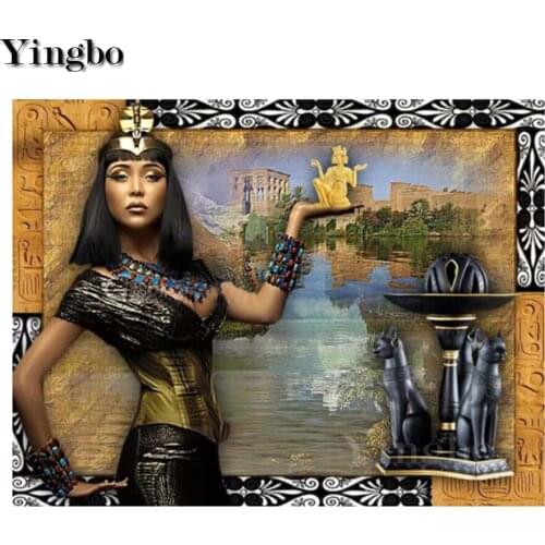 Woman Diamond Embroidery Queen of Egypt painting puzzle 5d Full round diamond painting square Rhinestone,Mosaic fresco gift