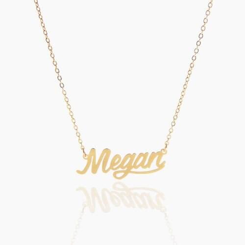 Custom Megan Name Necklace for Women Script Pendant Gold Color Stainless Steel Popular Nameplate Letter Jewelry NL2386