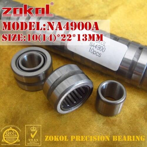 ZOKOL NA4900A bearing NA4900 A Entity ferrule needle roller bearing 10(14)*22*13mm