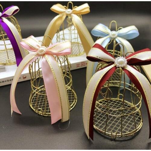 1pc Metal Hollow Gold Cake Candy Box Wedding Party Table Decoration Beautifully Gift Treat Box Packaging Boxes