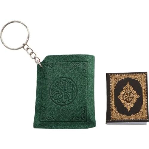 1pc Mini Islamic Muslim Ark Quran Book Key Chain Car Bag Purse Real Paper Can Read Pendant Key Ring Charm Religious Christian