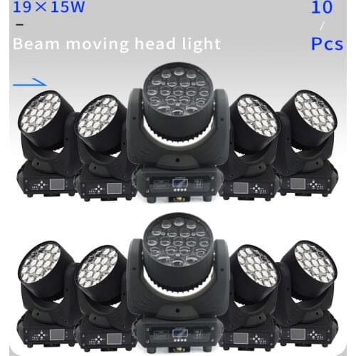 10pcs/lots 19x15w Led RGBW 4in1 Wash/Zoom Light DMX512 Moving Head Light Professional Show Stage Light 19*15w LED Stage Machine