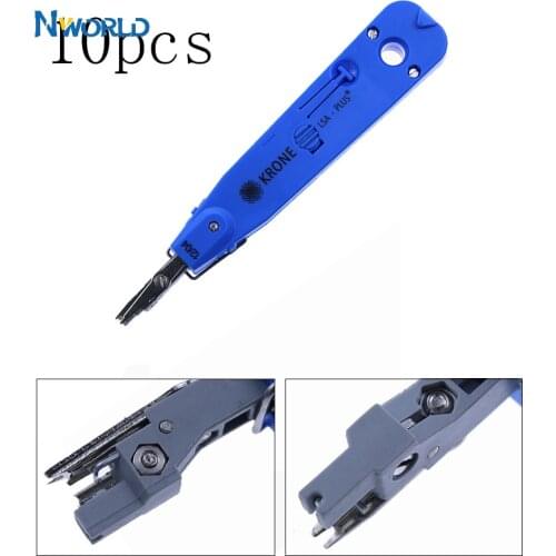 10pcs Portable Blue KRONE LSA-Plus Punch Down Network Tool With Sensor For Telecom Phone RJ11 Cable Tracker Ethernet Lan Tool