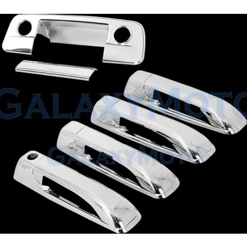 2009-15 for Dodge Ram Chrome 4 Door Handle+Tailgate with Keyhole+Camera Hole Cover 1500 2500 3500