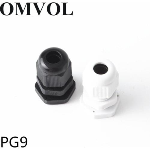 5pcs PG9 White/Black Plastic Waterproof Cable Glands JoInts