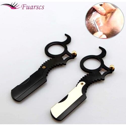 Straight Edge Barber Razor Haircut Beard Eyebrow Shaving Tool Folding Shaving Razor Home Thumb Barber Knife Replaceable Blade