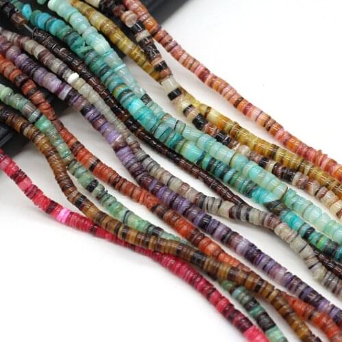 4-6mm Natural Shell Small Beads Round Disc Spacer Bead for Jewelry Making Diy Tribal Bracelet Necklace Accessories