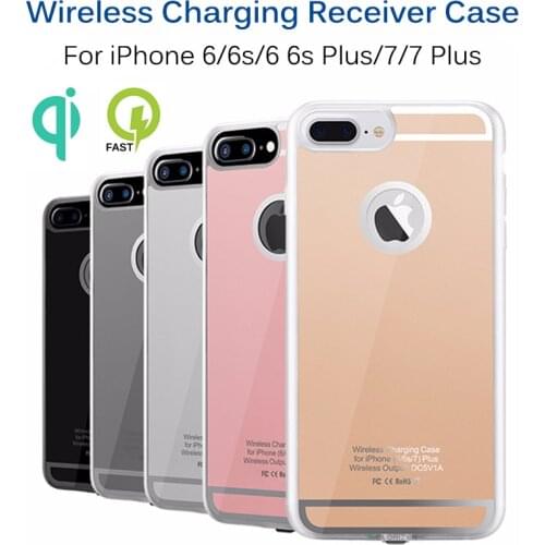 Wireless Receiver Case for iPhone 6 6S 7 Plus Cover Qi Fast Wireless Charger Receiver for charger Pad Coil for iPhone 5 5S SE