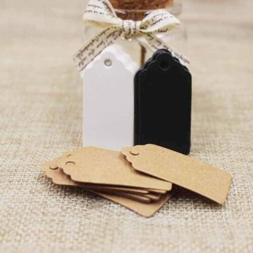 Packaging Label 100pcs Brown Kraft /black/white Paper Tags DIY scallop Label Wedding Gift Decorating Tag 2*4cm