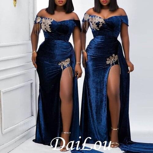 Sheath/Column Floor-Length Short Sleeves Split-Front Sheath Evening Dress With Velvet 2021