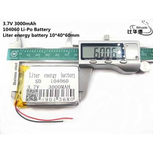 Good Qulity Liter energy battery 3.7V,3000mAH 104060 Polymer lithium ion / Li-ion battery for tablet pc BANK,GPS,mp3,mp4