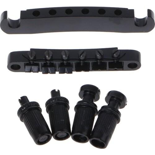 Guitar Tom Bridge Tailpiece Tail For LP Style Set Black