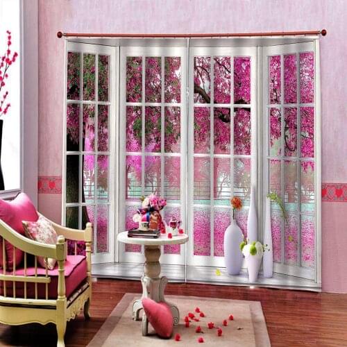 Customize 2020 iving room curtains Scenery outside the window curtain luxury curtains Modern home decoration